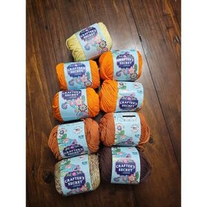 Crafter's Secret Cotton Yarn Lot‎ 9 Skeins Orange Brown Yellow Nepalese Spices